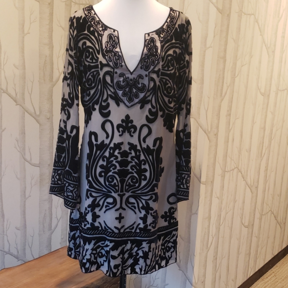 Hale Bob Silver Grey Dress Size Medium